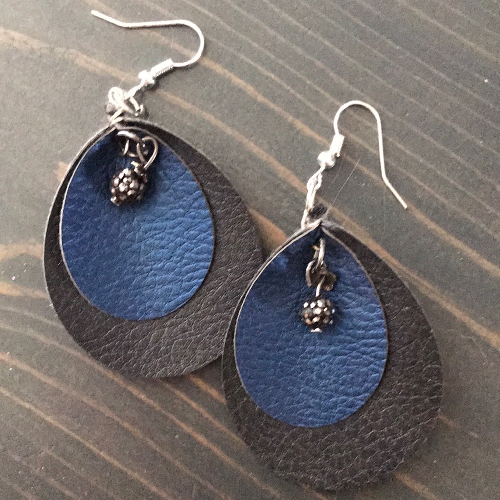 Hand made faux leather earrings